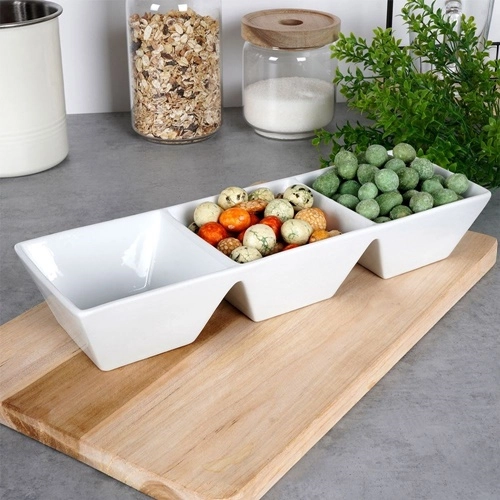 Miseczka ceramiczna na dipy sosy przekąski do sosów dip biały 3x220ml